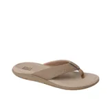 Ojotas Reef Offshore color beige con plantilla texturizada y tira con diseño geométrico.