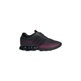 Championes Adidas Megaride S2, color negro con detalles en fucsia, capellada de malla transpirable con diseño de celdas y suela con amortiguación de tubos icónica.