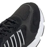 Championes Adidas Crazy Chaos 2000, color negro con detalles en blanco y plateado, con las tres tiras características de la marca en los laterales.