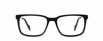 Armazón para lentes Visionar 300/55 col 02, de acetato negro, con forma rectangular.