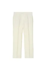 Pantalón relaxed fit confeccionado en mezcla de lino y lana, de corte recto con pinzas delanteras y bolsillos de vivo en la parte posterior. Cuenta con cierre frontal con cremallera y botón oculto.