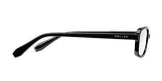 Lentes con protección contra luz azul y UV400, con montura rectangular de color negro y cristales transparentes.