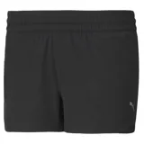 Short deportivo Puma Performance Wov para mujer, color negro, de diseño ligero con cintura elástica y logo reflectante en el lateral.