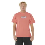 Remera de manga corta color rosa con estampado del logo de Rip Curl en el pecho.