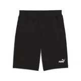 Short Puma modelo ESS Nº1 Logo Jersey, color negro con el logo de la marca estampado en blanco en el lateral.