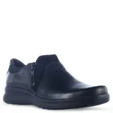 Zapato Lombardino de cuero nobuk negro, con cierre lateral de cremallera y suela de goma.