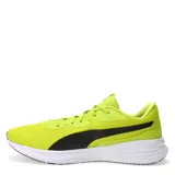 Championes de running Puma Night Runner V3, color azul marino con detalles en blanco. Presentan una construcción en malla transpirable, cierre con cordones y suela de goma con amortiguación SOFTFOAM+ para mayor confort.