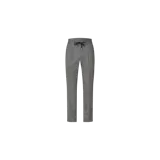 Pantalón de vestir Hugo modelo Getlin, corte slim fit de estilo jogging, color gris con patrón de microcuadros. Cuenta con cintura elástica con cordón de ajuste negro y pinzas frontales.