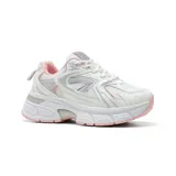 Championes deportivos American Sport modelo Amanda, color blanco con detalles en rosado y plateado, con diseño chunky y suela gruesa.