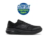 Championes deportivos Joma modelo Tempo Men 2621, color negro. Presentan un diseño ergonómico con parte superior de nailon técnico y refuerzos de TPU, plantilla de espuma viscoelástica para mayor amortiguación y suela de goma con tecnología antideslizante.