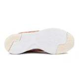 Championes de running Asics Streetwise para mujer, color rosado melange con el icónico logo de la marca en los laterales en tono dorado, cordones blancos y suela amortiguada en color blanco con detalles dorados.