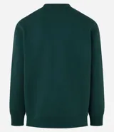 Sweater color beige de algodón y poliéster, de corte holgado, cuello redondo y mangas largas.