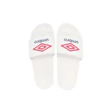 Ojotas Umbro modelo Locker Room, color negro, con banda ancha superior que presenta el logo de la marca grabado en relieve.