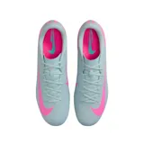 Championes de fútbol Nike Mercurial Vapor 16 Academy, color celeste con detalles en rosa y turquesa.