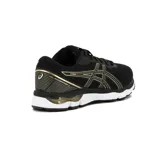 Championes de running Asics modelo Gel-Pacemaker 2, color negro con detalles en dorado y suela blanca. Diseñados para ofrecer amortiguación y comodidad durante la carrera.