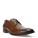 Zapato de vestir Democrata modelo Madison, color marrón con acabado degradado en la puntera. Diseño tipo oxford con cordones y detalle de costuras texturizadas en los laterales.