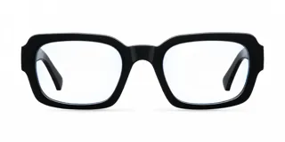 Lentes blueblocker modelo Lewa Black con armazón cuadrado de color negro y cristales transparentes con protección contra la luz azul y UV400.