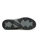 Bota de trekking Merrell modelo Speed Strike 2 Mid Waterproof, color negro. Presenta un diseño atlético con membrana impermeable, parte superior de malla y cuero sintético, cuello acolchado, entresuela de espuma EVA para mayor estabilidad y suela de goma con tracción duradera.