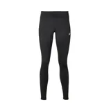 Calza larga de running Asics, color negro con logo reflectivo en la pierna izquierda.