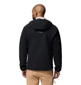 Campera técnica Columbia Titanium con capucha, diseñada para actividades al aire libre. Presenta cierre frontal completo, bolsillos con cremallera en pecho y laterales, y tecnología Omni-Heat para aislamiento térmico y Omni-Shield para repelencia a líquidos y manchas.
