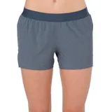 Short deportivo Asics color azul con cintura elástica y logo estampado en la pierna.