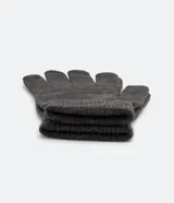 Guantes de punto en color gris oscuro, con diseño clásico y puños acanalados para un ajuste cómodo.