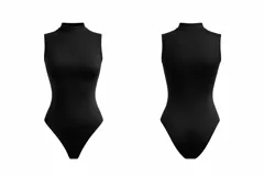 Body de cuello alto y diseño sin mangas, confeccionado en tela elastizada con calce ajustado al cuerpo.