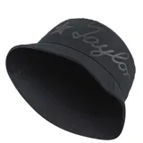 Gorro tipo bucket negro con logo Converse Chuck Taylor y estrella estampados en el frente.