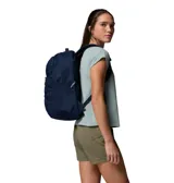 Mochila azul marino Atlas Explorer de 28L, con múltiples compartimentos interiores, bolsillo de red con cierre y espacio acolchado para dispositivos.