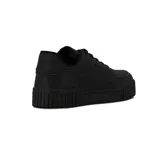 Championes urbanos Diadora modelo Bampu, color negro, de caña baja y cordones. Presentan una suela gruesa con textura acanalada en el borde.