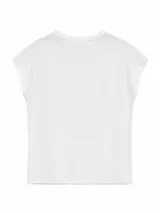Remera de algodón con escote en V profundo y mangas cortas.