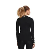 Remera de compresión Under Armour HeatGear de manga larga, color negro con logo blanco en el pecho y cuello redondo con inscripción de la marca.