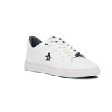 Championes urbanos Penguin modelo Fortuna, color blanco con logo de pingüino bordado en azul marino.