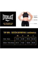Top deportivo de mujer Everlast con estampado houndstooth en tonos grises y negros, escote con tiras cruzadas y finos breteles ajustables.