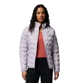 Campera Columbia Delta Ridge II color lila con tecnología Omni-Heat y HeatSeal, de manga larga y cuello alto.