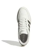 Championes Adidas Breaknet 3.0 de estilo urbano inspirado en el tenis, con capellada sintética blanca y las icónicas tres tiras laterales en color gris. Presentan cierre de cordones, suela de goma flexible y diseño clásico de perfil bajo.