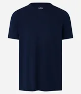 Remera básica de corte regular para hombre, color verde militar, con mangas cortas y cuello redondo.