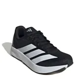 Championes de running Adidas Duramo RC2, color negro con las icónicas tres tiras laterales en blanco y mediasuela blanca con tecnología LIGHTMOTION. Presentan exterior textil respirable, talón y lengüeta acolchados, y suela Adiwear para mayor durabilidad y agarre.