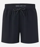 Bermuda básica masculina de microfibra en color negro, con cintura elástica ajustable mediante cordón y bolsillos laterales.