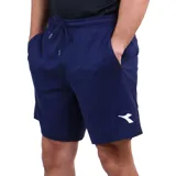Short deportivo negro de hombre, con cintura elástica ajustable con cordón y logo de la marca en blanco en la pierna izquierda.
