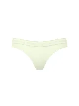 Tanga de tiro bajo confeccionada en mezcla de algodón y modal, color verde menta, con cintura elástica con el logotipo de la marca.