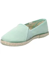 Alpargatas de algodón orgánico color turquesa con suela de goma.