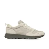 Sneaker Merrell modelo Alpine 83, color beige con detalles en gris oscuro. Presenta una combinación de gamuza y textil en la parte superior, con entresuela de espuma EVA y suela de goma.