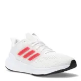 Championes de running Adidas Ultra Bounce para mujer, con diseño en color blanco y detalles en rosa en los laterales. Presentan una estructura de malla transpirable, cierre con cordones y suela con amortiguación para mayor confort.