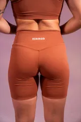 Calza biker color ladrillo de tiro alto.