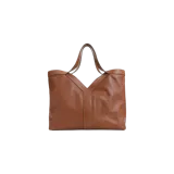 Bolso tipo tote Saint Laurent Y Large, de cuero marrón con diseño estructurado y asas superiores.