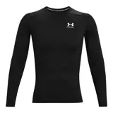 Remera deportiva Under Armour HeatGear® de manga larga, color negro con logo blanco en el pecho.