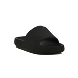 Chanclas Diadora Splash II de color negro, con diseño deslizante, suela chunky y textura en la tira con el logo de la marca.
