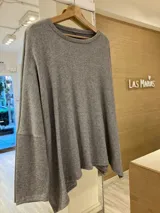 Buzo oversize de lanilla con lurex, color gris.