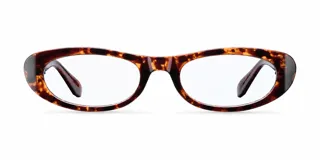 Lentes Blueblocker modelo Malaika Tigris con montura ovalada de carey, diseño plano que sugiere estilo ojo de gato. Cuentan con protección contra luz azul y rayos UV400.